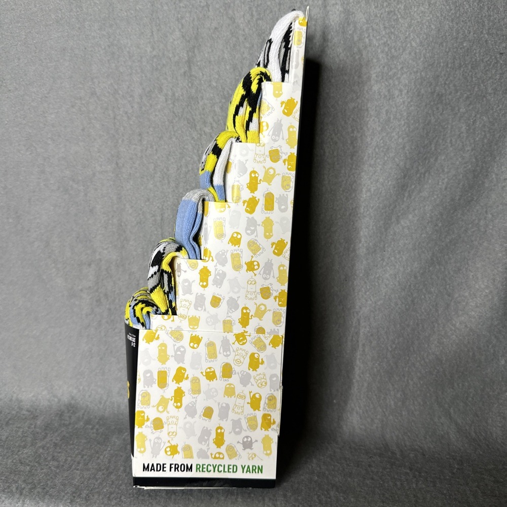 Minions Crew Socks Shoe Size 8-12 - 6 Pair - Picture 2 of 5